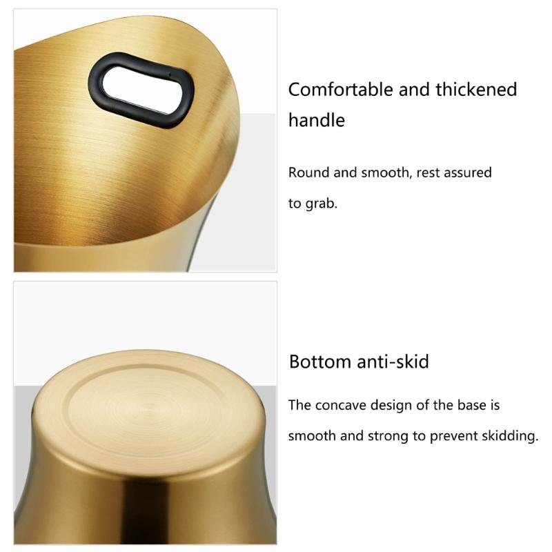 Banquets Ice Pail Stainless Steel Beverage Coolers Large Capacity Ice Bucket with Handle for Parties and Gatherings