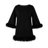 Women's Fashion Color Round Neck Long Sleeve Patchwork Casual Dress