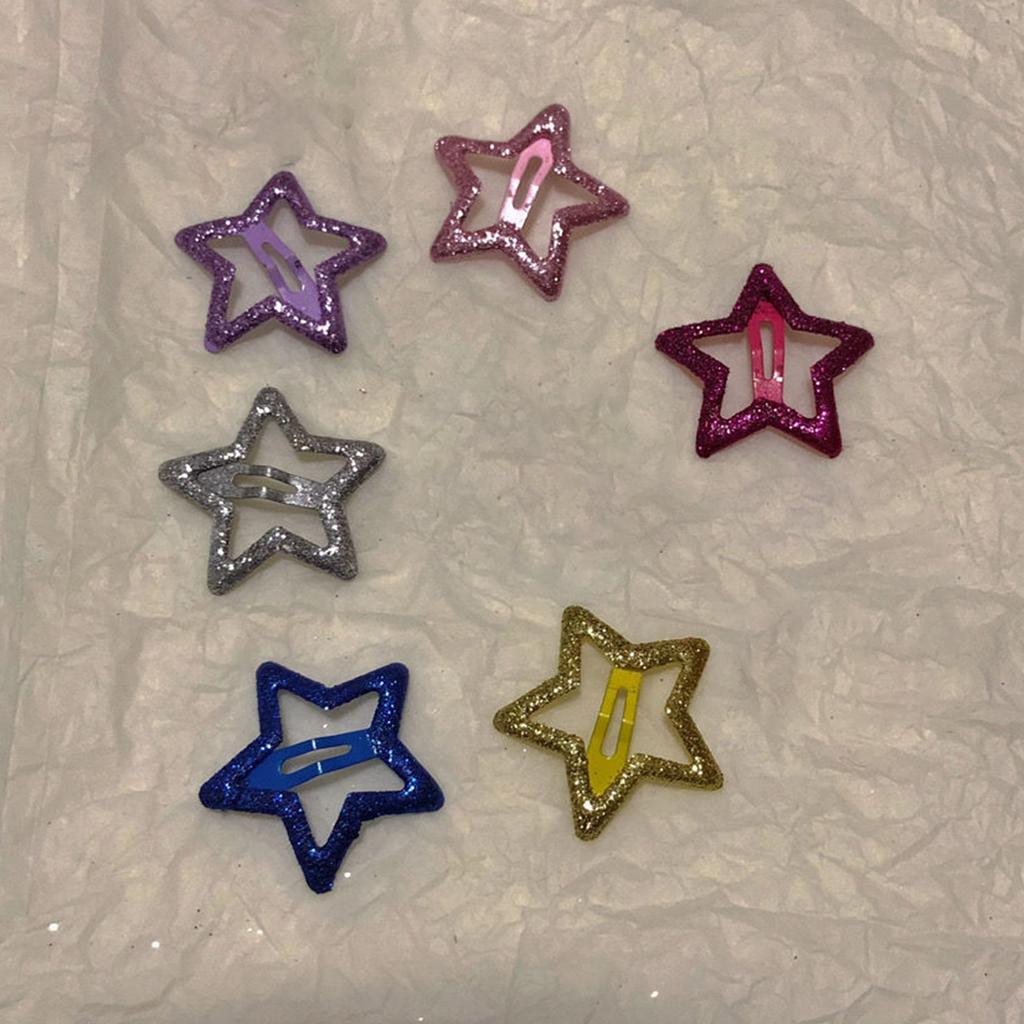 Metal Hairpin Five-pointed Star Hair Clip Girl Barrettes Children Side Clip Hair Decorate Bangs Hairpin Hair Accessories