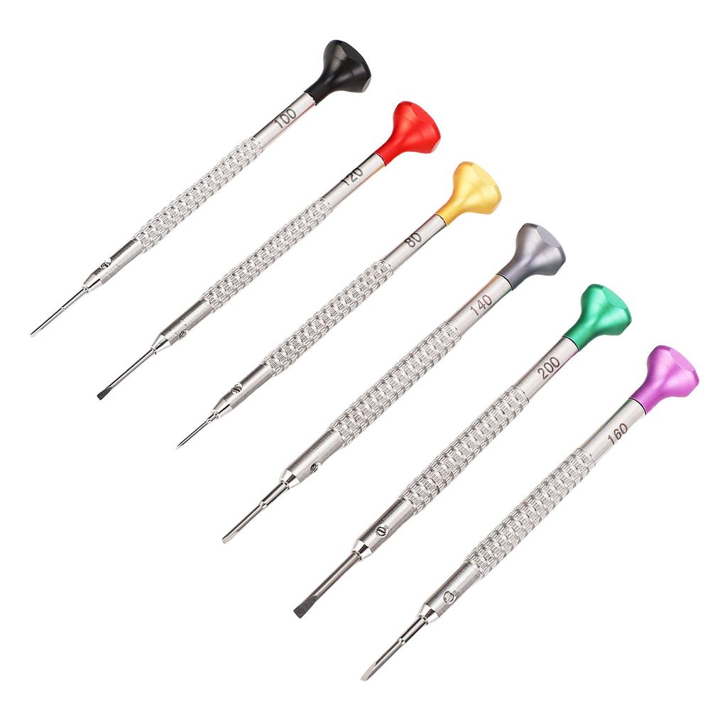 6Pcs Watch Repair Screw Driver Set Professional Mini Tool Kit Stainless Steel and S2 Alloy Steel