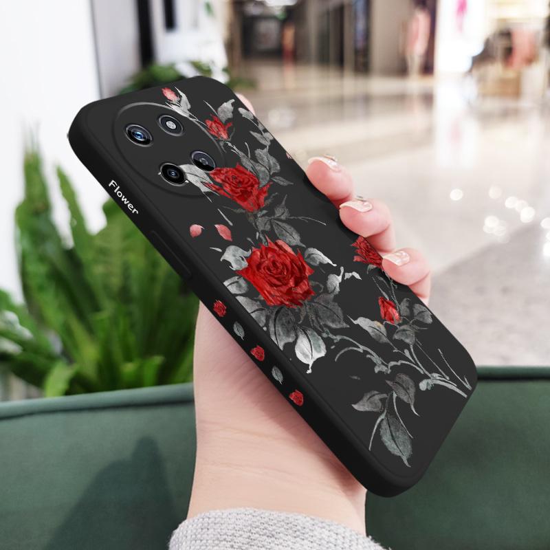 Graceful Rose Phone Case For OPPO Realme 11 10 9 9i 8 8i 7 Pro Plus C35 C21Y C25Y C25 4G 5G Liquid Silicone Cover Realme 9 Pro