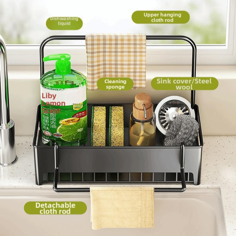 Easy to Clean Multi-Use Drain Rack Space-Efficient Sink Storage Tray Kitchen Sink Rack  Home Use