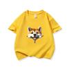 Kids Pure Cotton T Shirt Adorable Dog Zipper Print Crew Neck Short Sleeve Tee Casual Breathable Boys Girls Summer Tops