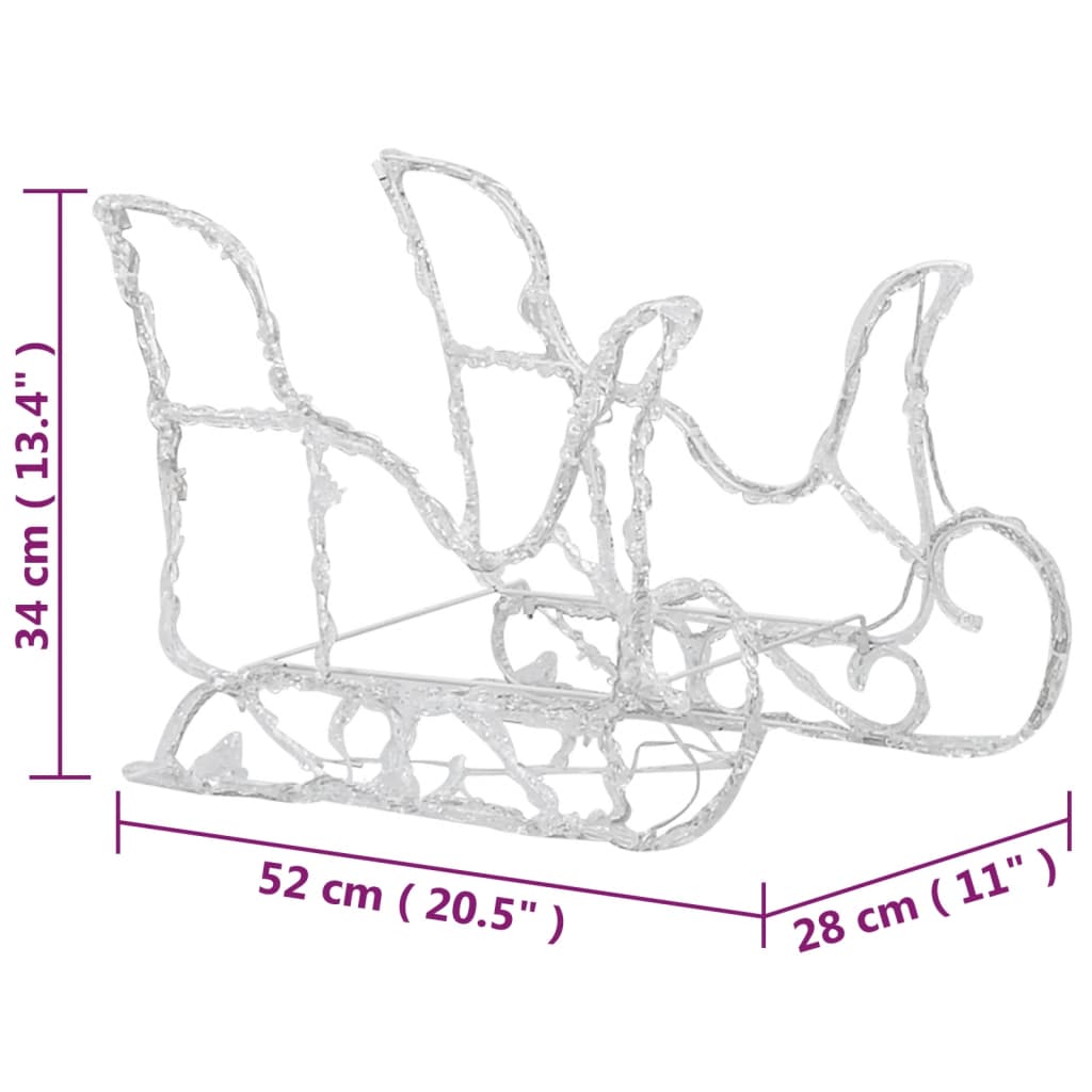 Reindeer Sled Christmas Decoration 320 LEDs Acrylic