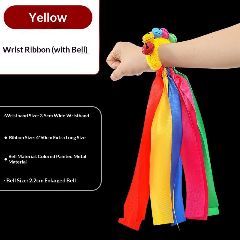 Children'S Wrist Ribbon Team Sports Pompom Cheerleading Big Match Pom Club Dance Props Elastic Bracelet With Elastic Rope