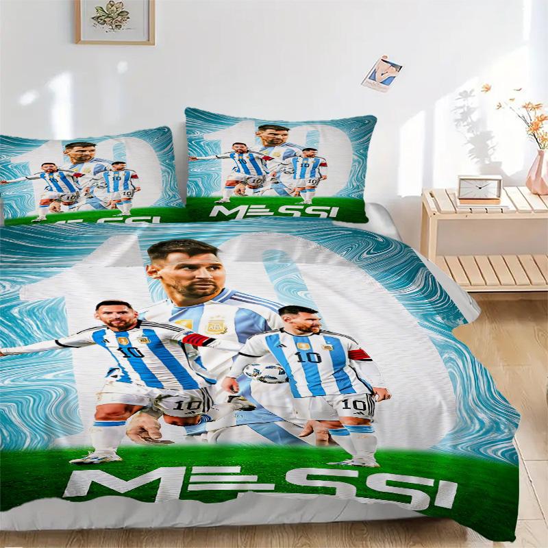 Messi'S Argentina Celebration Print 3Pcs Bedding Setduvet Cover With 2 Bedropillowcase Home Birthday Gift