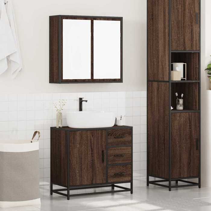 VidaXL Ensemble De Meubles De Salle De Bain 2 Pcs Chêne Marron 3300899
