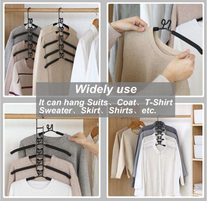 Store neatly Multi-layer Detachable Clothes Hanger Sponge Anti-slip Magic Storage Wardrobe Clothes Support Sousehold Home