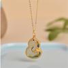 Retro Jade Phoenix Pendant Necklace For Lady Bridal Wedding Accessories Fashion Women Silver 925 Chain Necklace Jewelry Female