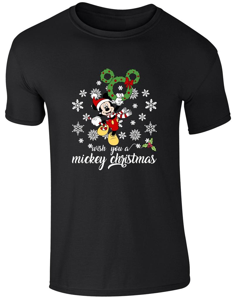 Mickey Mouse Christmas Tshirt Vintage Funny Mickey Xmas Festive Gift Unisex Top