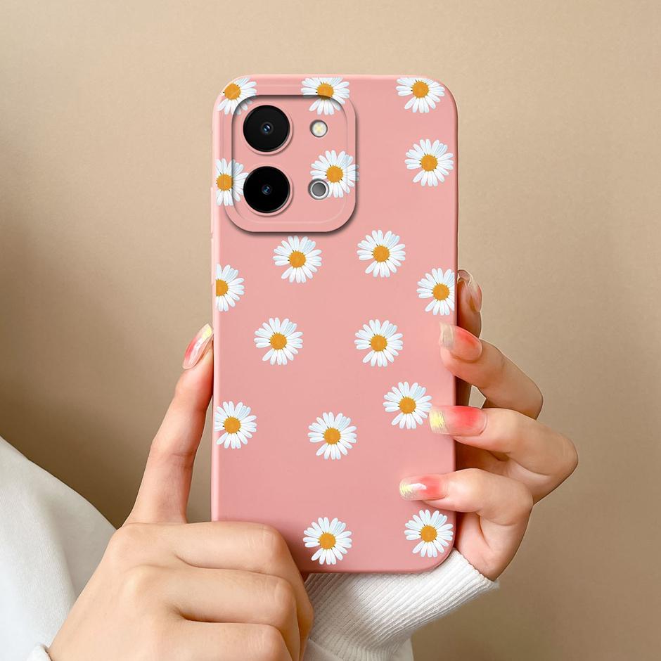 For Vivo Y28 4G 5G Case Fashion Sweet Girl Liquid Silicone Soft TPU Shockproof Phone Cover For VivoY28 4G 5G Fundas Capa Coque