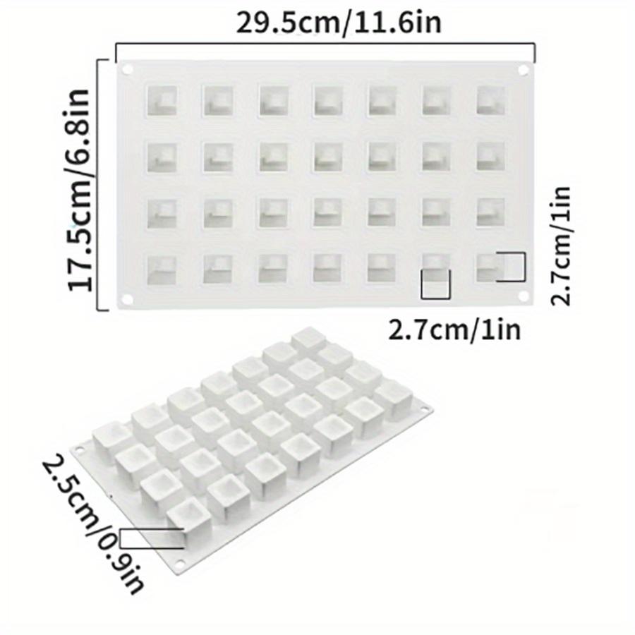28-Cavity Mini Cube Concave Silicone Mold Little Cube Concave Silicone Mold Chocolate Cube Mold Cake Decoration Tools