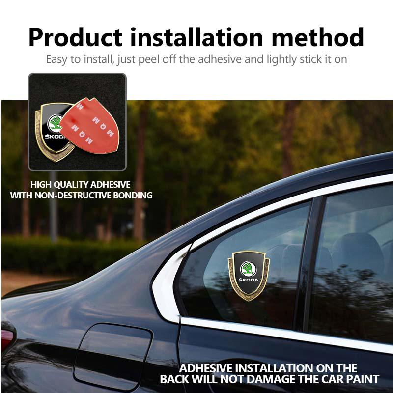 AAABU1 3D Metal Car Body Sticker Emblem Badge Rear Tail Trunk Decal Auto Accessories For Skoda Rapid Octavia Derivative Enyaq-iV