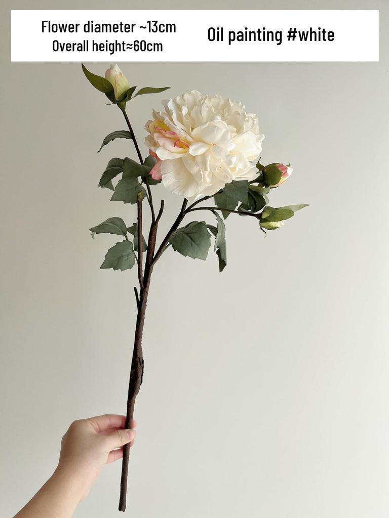 High-Quality Burnt Edge Silk Peony - Artificial Flower for Home Decor & Photography