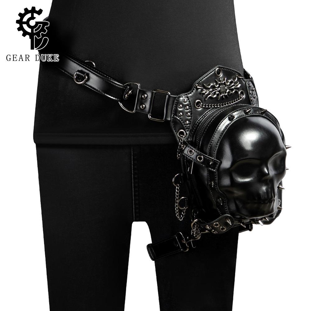 Creative Skull Ladies Crossbody Bag Multi-Back Diablo Punk Locomotive Fanny Pack