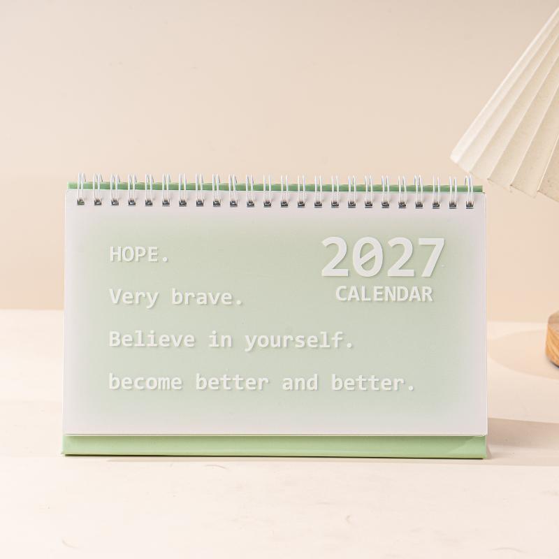 [TG835]2027 Ins Style Calendar Simple Fresh & Creative Desktop Decoration Plan Check In Ornament Office School Supplies
