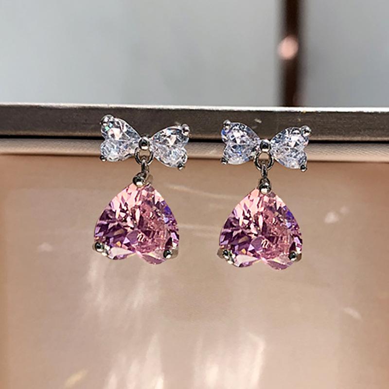 

2026 Pink Shiny Mosang Zircon Earrings, Women s Fashion and Style Accessories, High End Beautiful Engagement Zircon