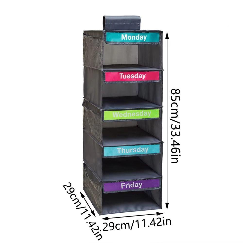 Foldable Kids Daily Clothes Organizer Side Pockets Closet Hanging Storage Bag  Socks