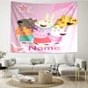 Custom Name Peppa Pig Print Tapestry, Backdrop, Easy Setup, Ideal for Bedroom, Office & Living Room, with Aesthetic Wall Hanging Decor.