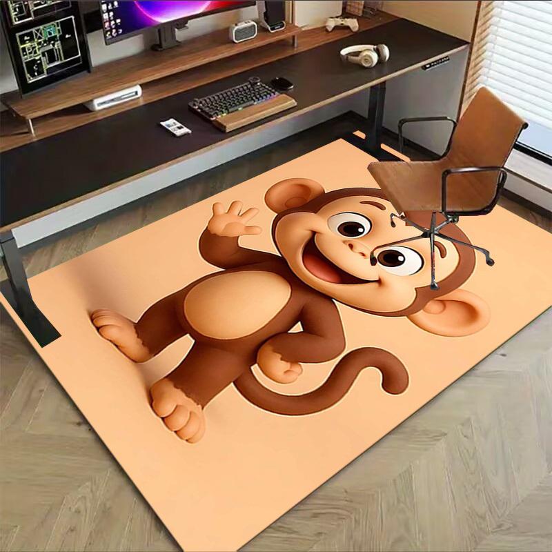 1PC Monkey Cartoon Anti-slip carpet, suitable for Office, bedroomand playrooms. It can also be used as a sofa footrest cover-W56