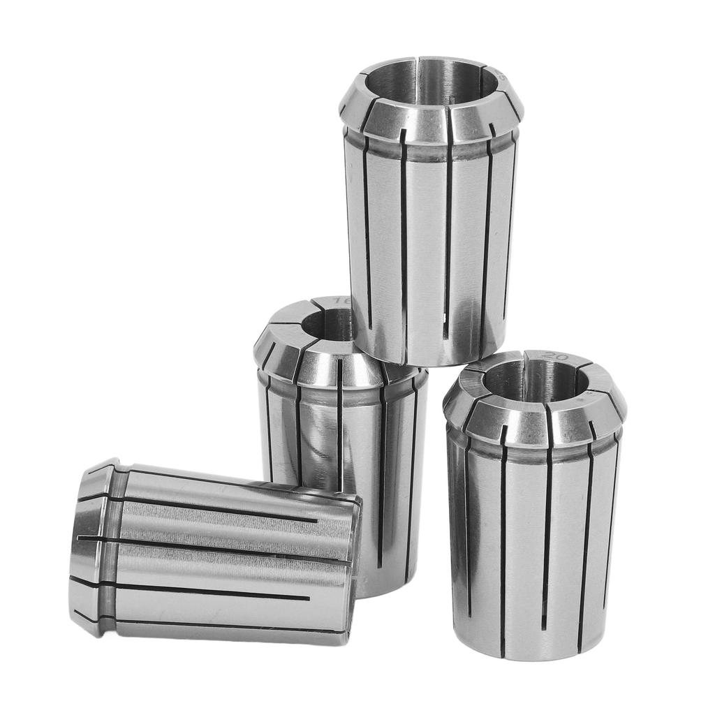 4 Stück OZ25 Spannzangen mit Schlüssel Federstahl Schneidspannzangensatz für CNC-Drehmaschine Fräsen Bohren Dia 16