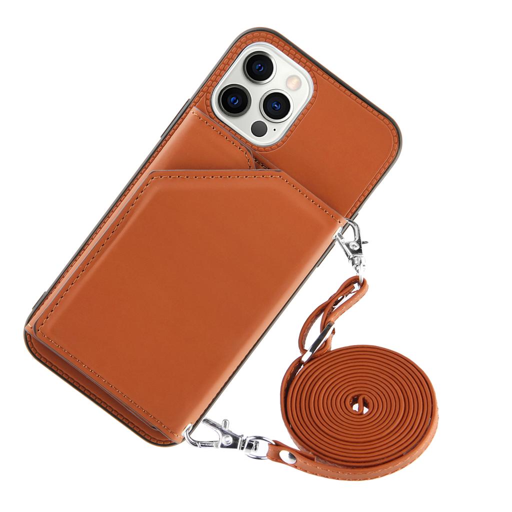 Lanyard Crossbody leather Case For iPhone 13 12 11 Pro Max XS MAX XR X 7 8 Plus Leather Card Slot With wallet Cover