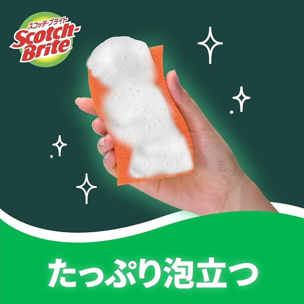 3M Scotch-Brite Non-Scratch Cleansing Hybrid Kitchen Sponge Orange 6 Pcs