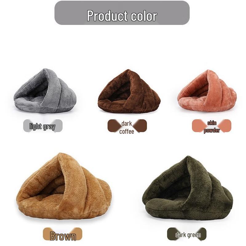Winter Warm Semi-Enclosed Coral Fleece Pet Bed