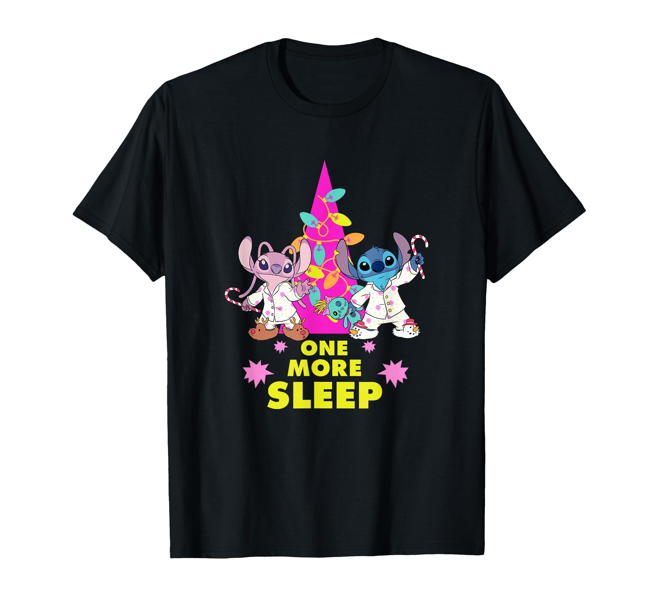 

Disney Lilo Stitch Christmas Stitch Angel One More Sleep & & T-Shirt чёрный