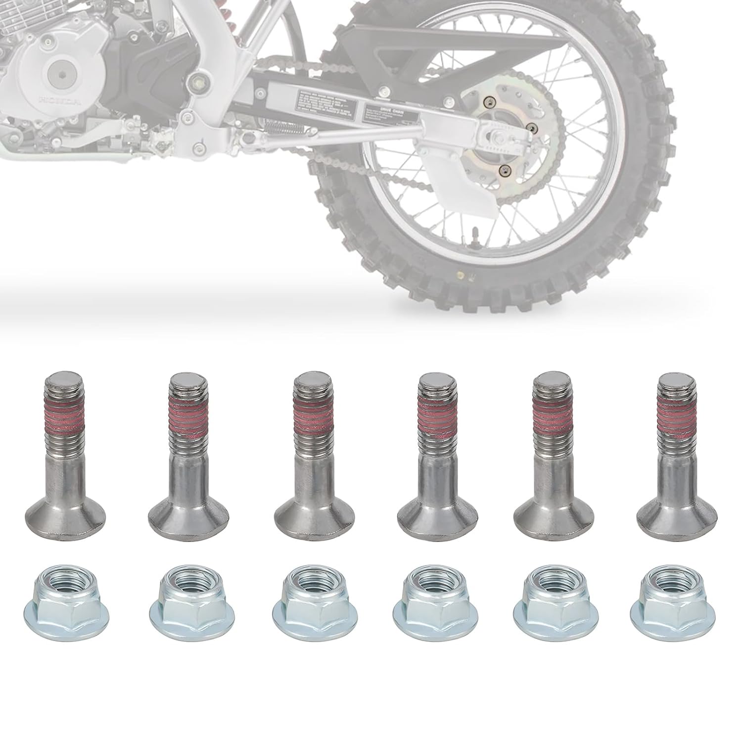 

Sprocket Bolts Nuts Kit 6pcs M8 for CRF KLX YZ TTR YZF KX KXF RM RMZ Motorcycle Motocross Dirt Pit Bike