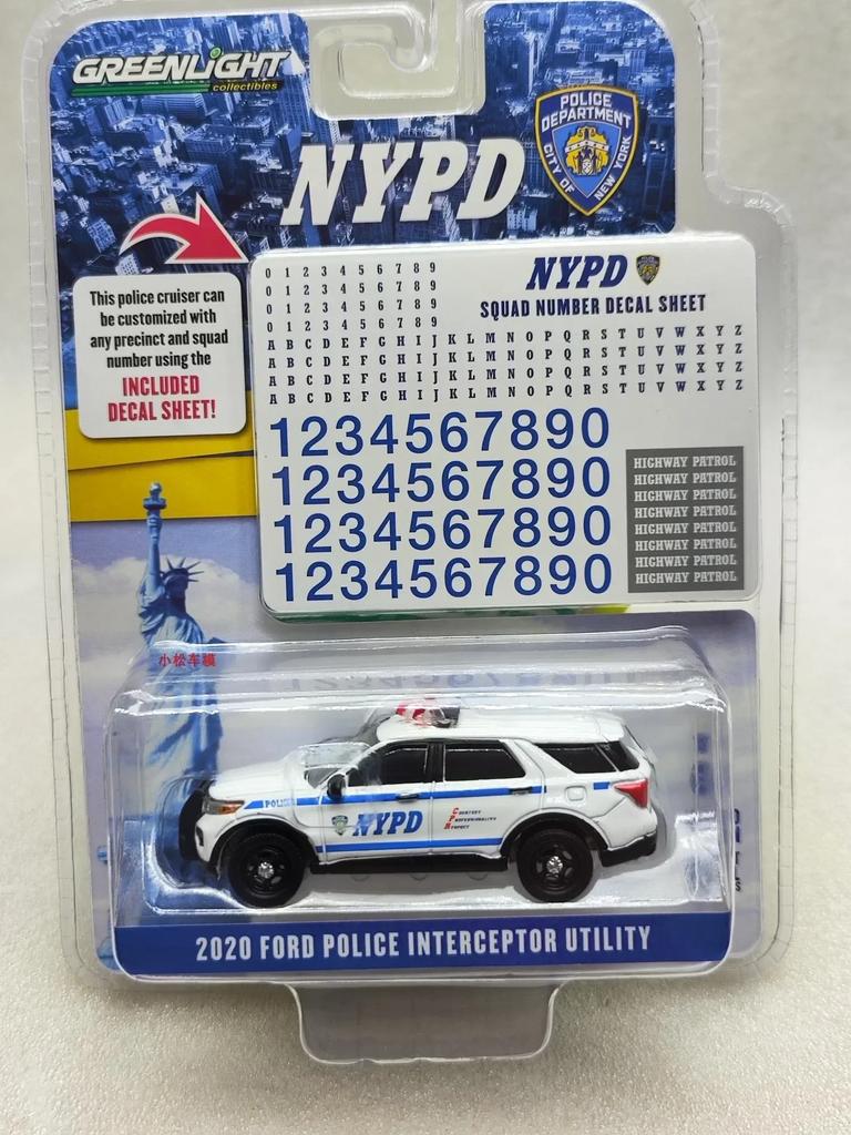 cjafuz1 1:64 2020 Ford Police INTERCEPTOR UTILITY NYPD Alloy Car Model Collectible Toy Gift Souvenir Display Ornament