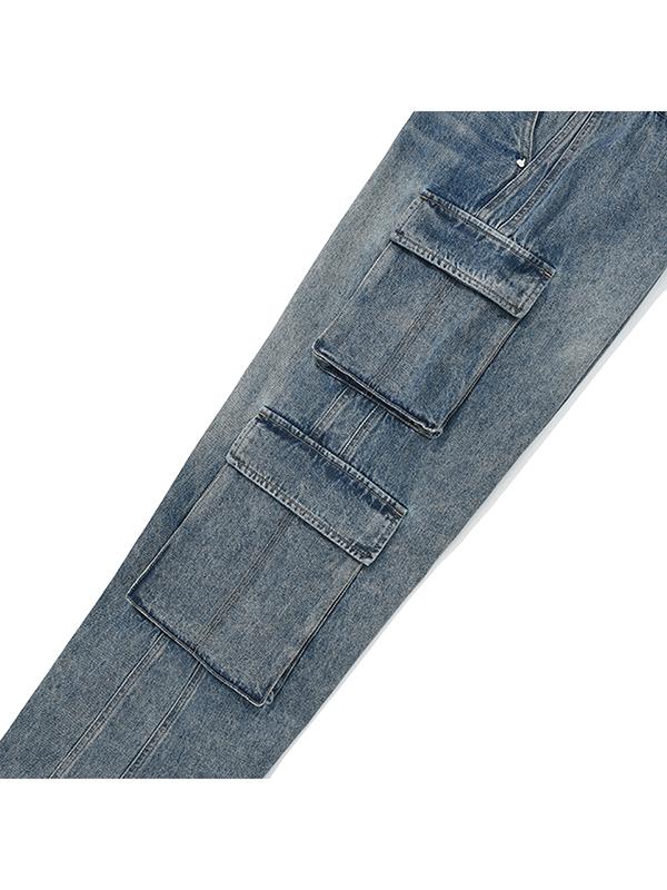 KIRSH Vintage Cargo Wide Fit Denim Pants [Blue]