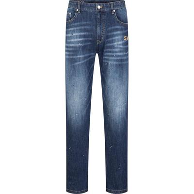 Septwolves Men's Fashion Straight-Leg Paint-Splatter Jeans