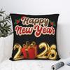 Poszewka na poduszkę Szczęśliwego Nowego Roku 2026 Miękka poszewka na poduszkę na krzesło sofę wystrój domu modne poszewki na poduszki