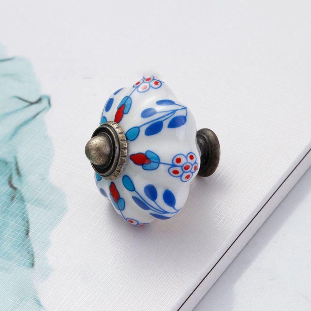 Single Hole Pumpkin Handle Multiple Colors Furniture Knob Durable Vintage Door Handle  Drawer