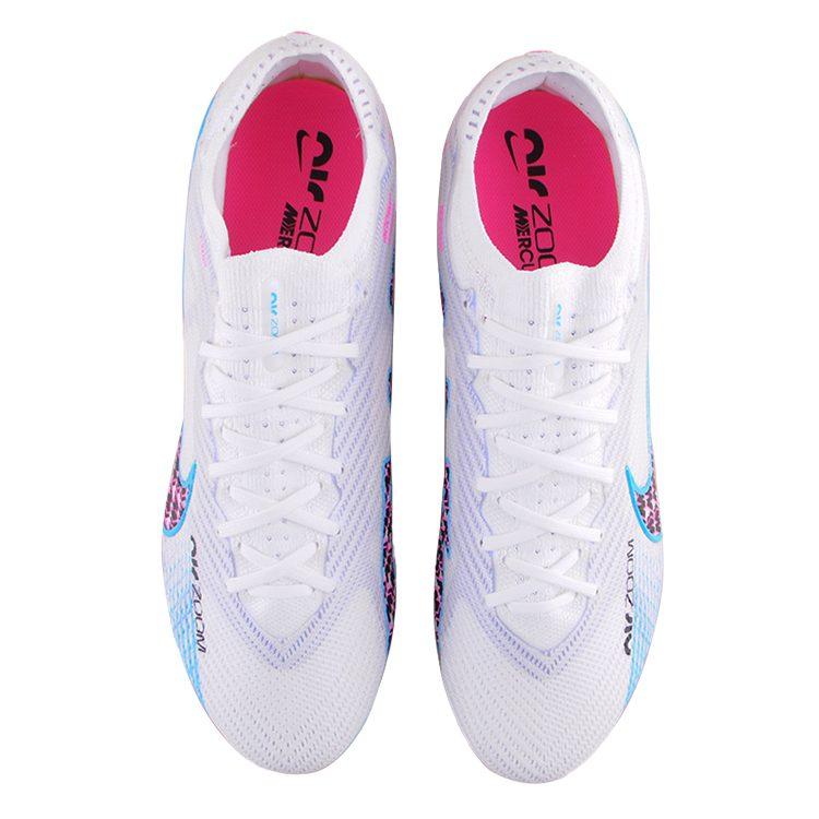 Nike Zoom Vapor 15 Comfortable Round Toe FG Firm Ground Natural Grass Soccer Shoes Unisex White Blue Pink DJ4978-146