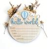 Wooden Baby Birth Announcement Plaque With Customizable Name And Date For Nursery Decoration