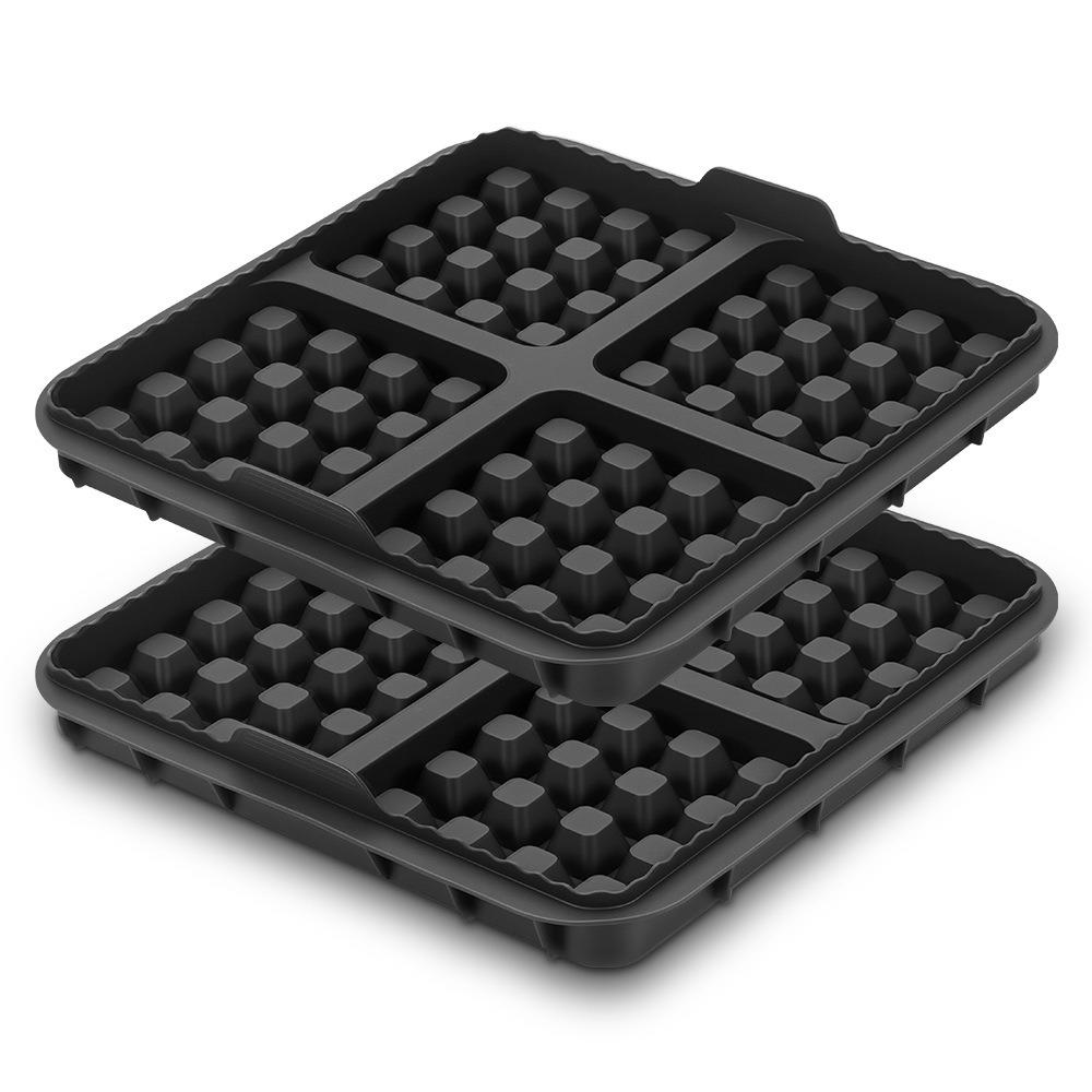 2 Piece Portable Silicone Air Fryer Waffle Mold Square/Rectangular Non-stick Baking Mold Heat-resistant Waffle Maker Pastry