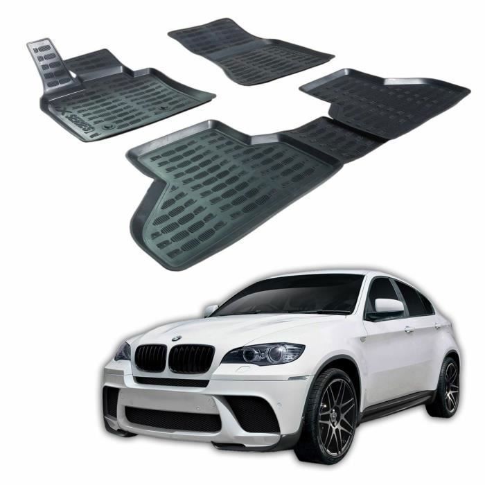 SCOUTT Tapis de sol 3D Caoutchouc Premium - BMW X6 E72 - 2009-2012 - Noir