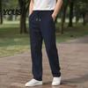 Mens Casual Trousers Men Corduroy Baggy Sweatpants, Drawstring Waist Straight Leg Joggers, Pants Solid Color Athletic for Jogging Gym Workout