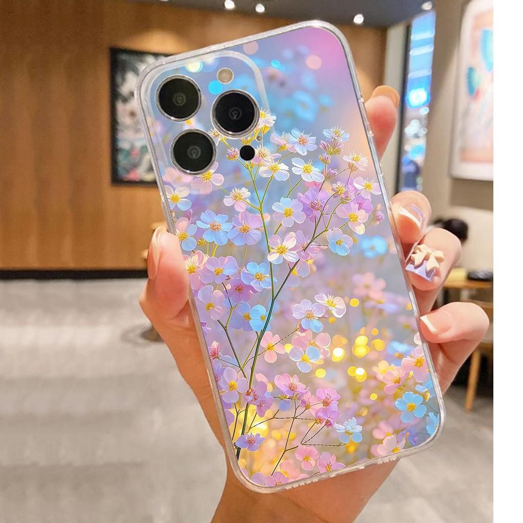 Floral Candy Color Clear Case for iPhone 14-17 Pro Max