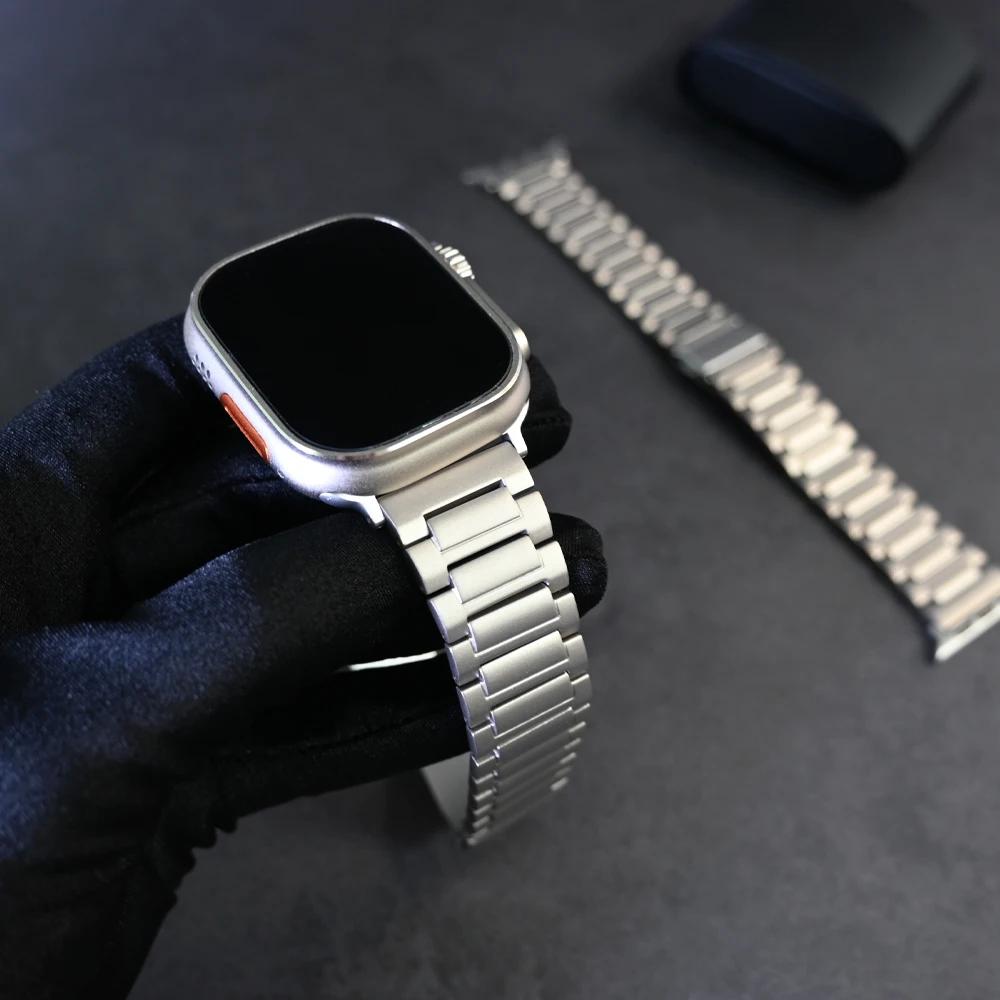 Ultra Titanium Bracelet for Apple Watch 49mm 46mm 45mm 44mm Luxury Metal Strap for IWatch Series 10 9 8 7 6 5 SE 42mm 41mm Band