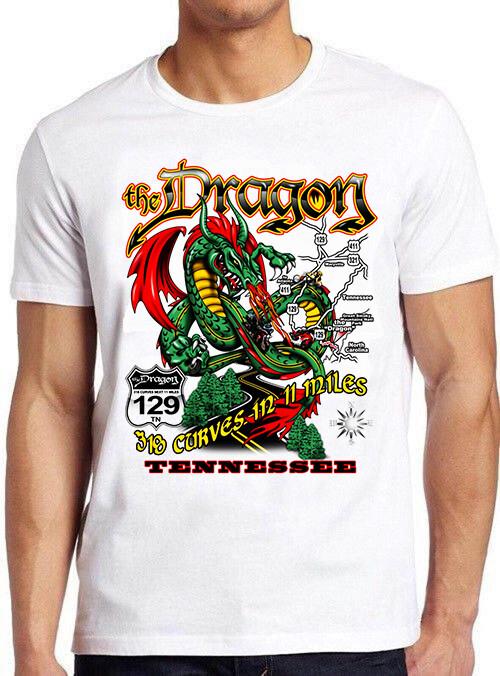 Tail Of The Dragon Motorcycle 318 Curves Funny Meme Vintage Gift T Shirt M733 XXL
