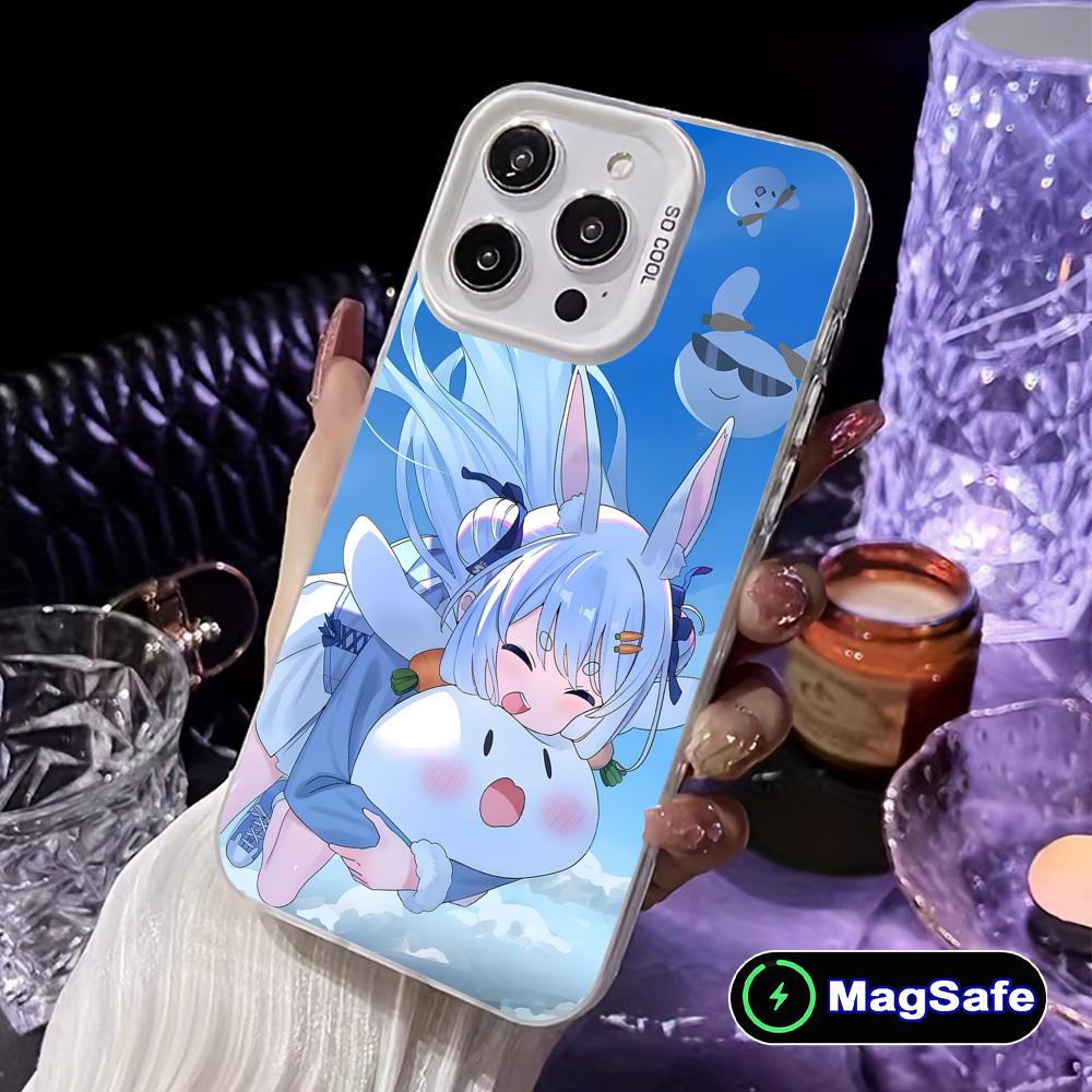 Holo Usada Pekora White Translucent MagSafe Mobile Phone Case for iPhone 17 16 15 14 13 12 11 X XR XS Air Pro Max Plus Cover