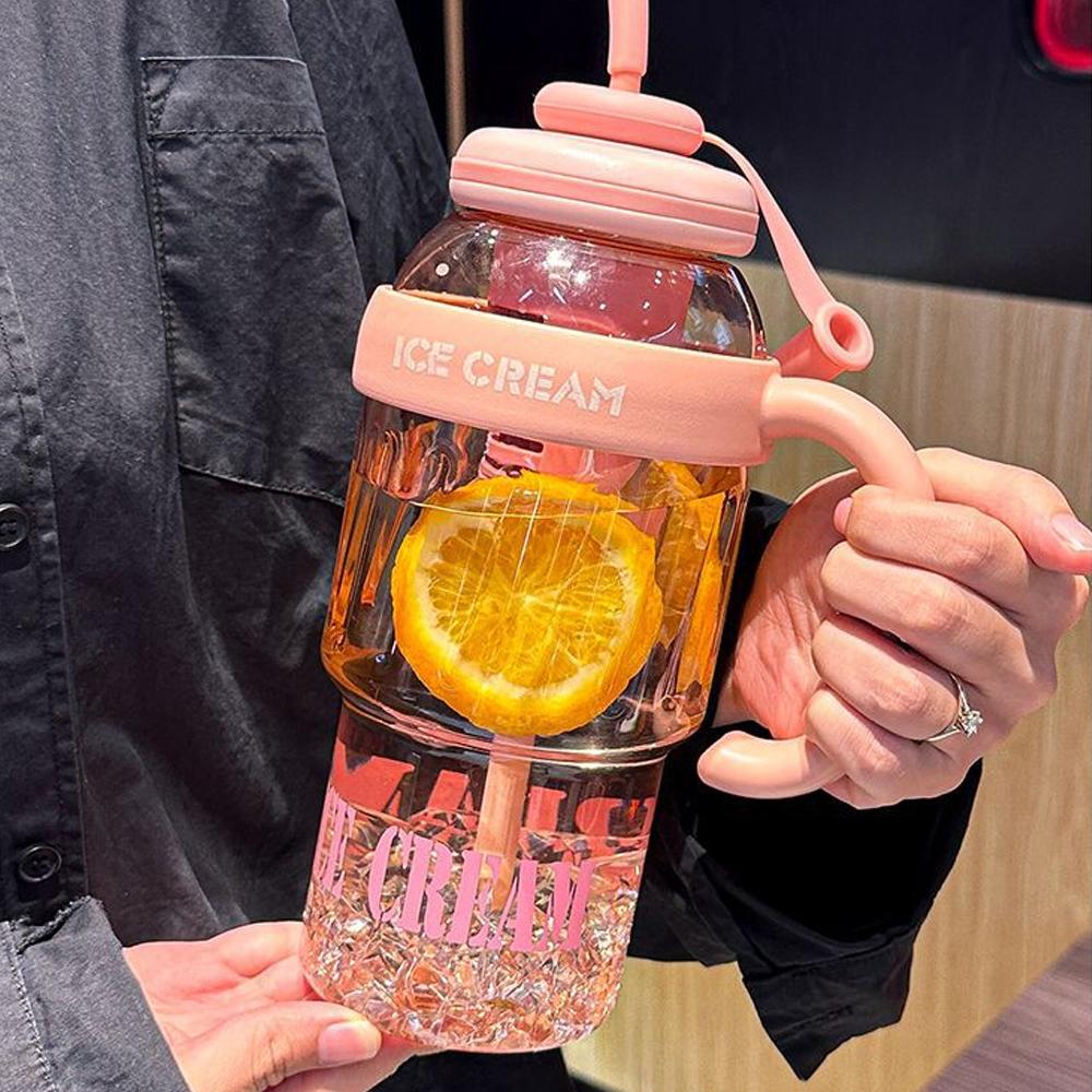 Large Capacity Sports Water Bottle Summer Drinking Water Cup Outdoor Travel Portable Gym Fitness Water Cup