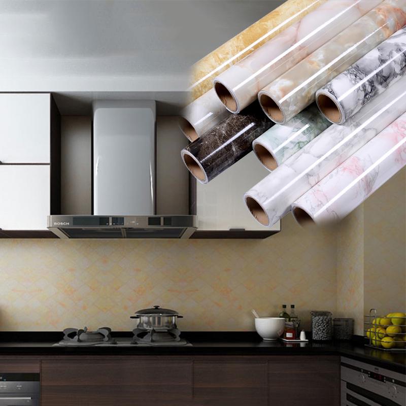 Papier Peint Imperméable Brillant huile preuve cuisine marbre Viny Mobilier Comptoir