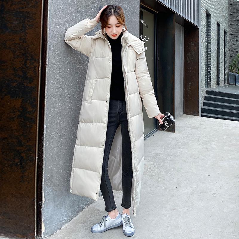 Women's Long Loose Korean Style Down Cotton Coat - Winter 2025 Collection
