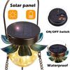 Solar suspended wild bird feeder metal feeder tray waterproof solar garden light
