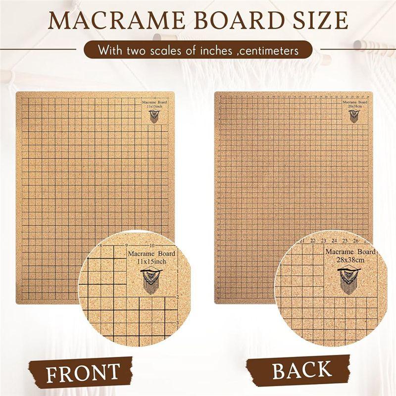 ABUL-104Pcs Lace Board And Metal Adjustable Stand With T Pin Clip Macrame Supplies Reversible Mesh Macrame Projects