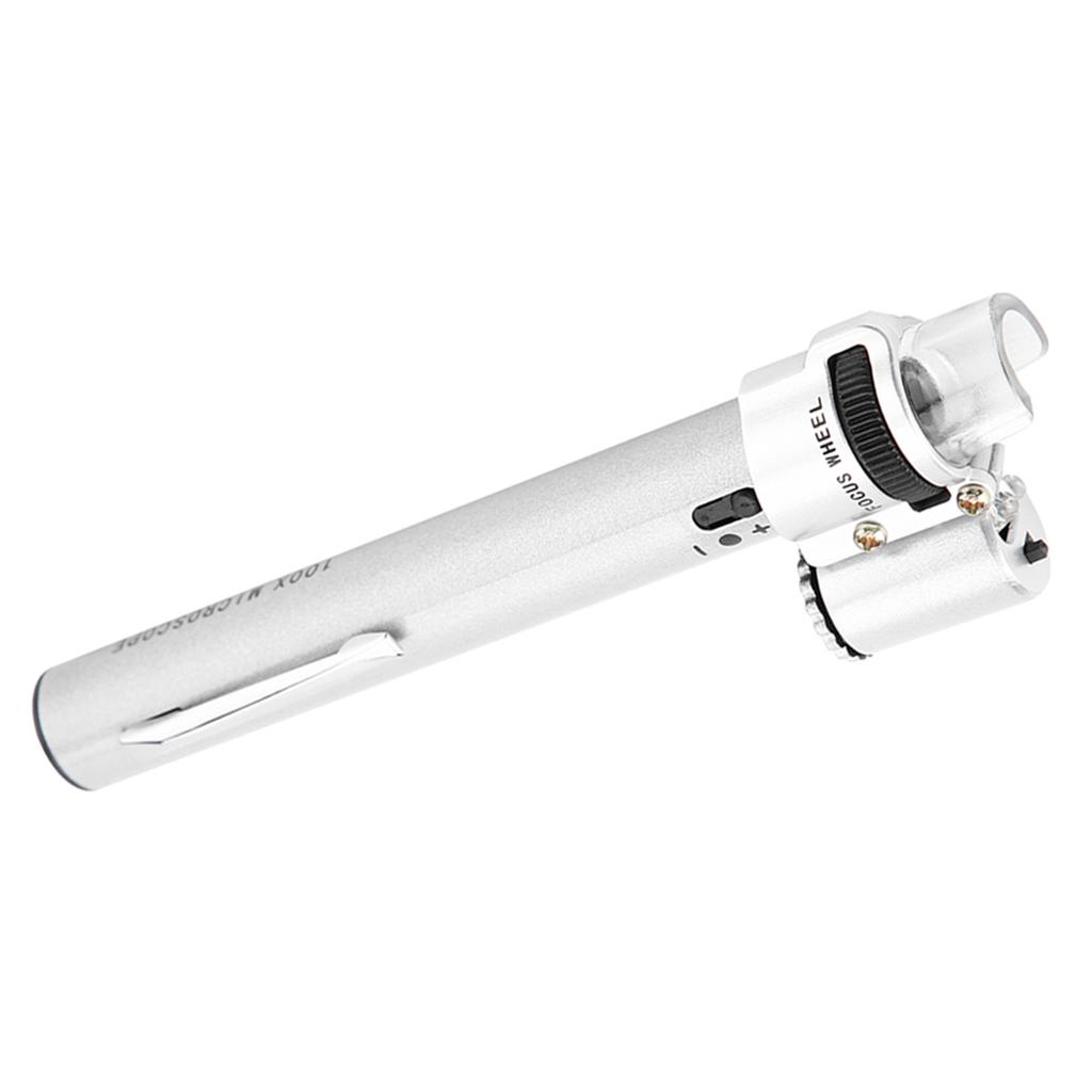 100X Mini LED Lupe Mikroskop Juwelierlupe Vergrößerungsglas Etui